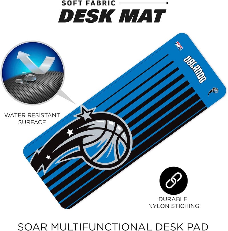 SOAR NBA Multifunctional Desk Mat for Desktop, (31.5"x12") - Ultra Soft Fabric with Non-Slip Rubber Backer - Water Resistant & Durable Nylon Stitching - Image 5
